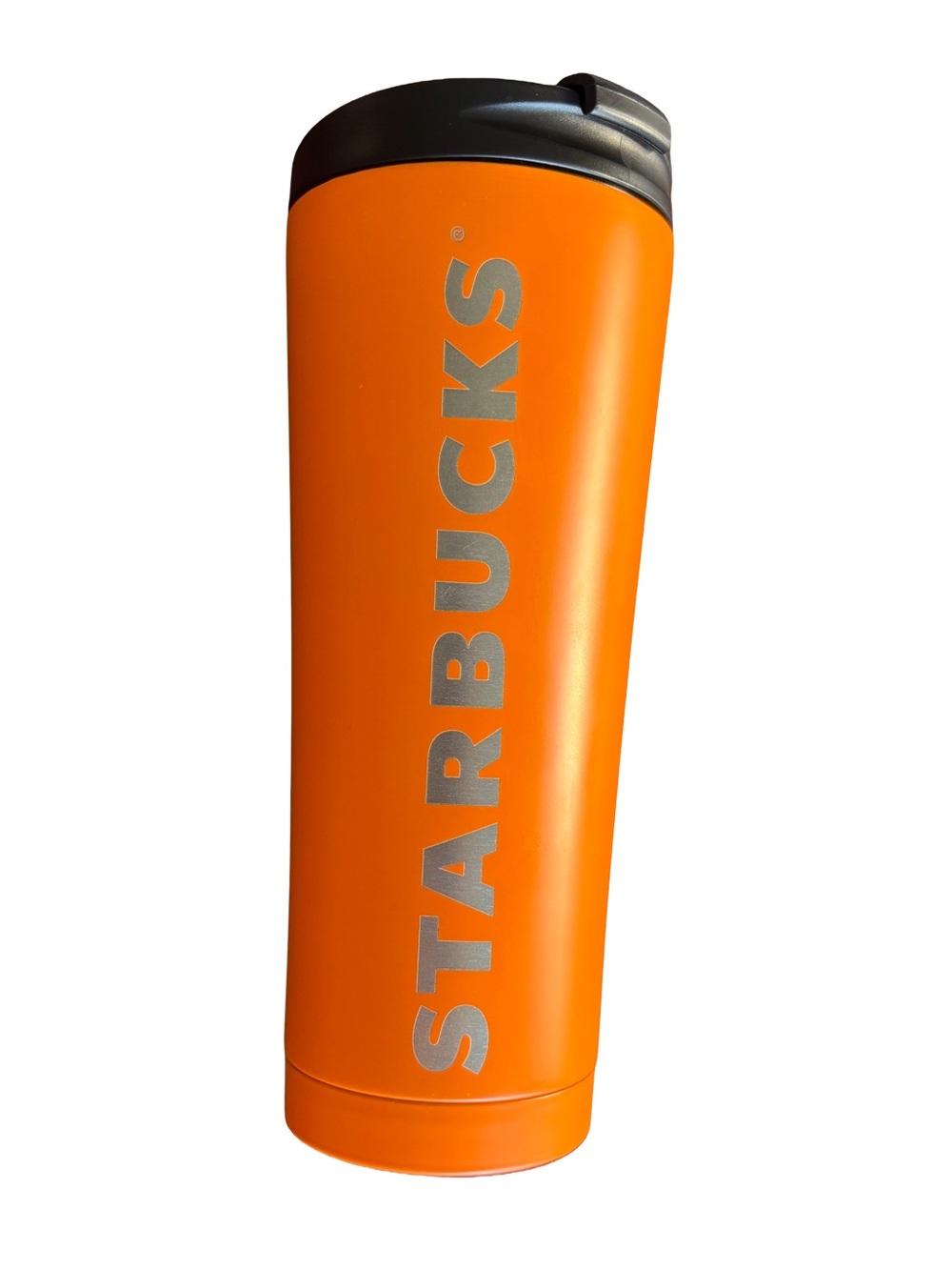 Rare Vintage 2016 Starbucks Matte Orange Stainless Steel Travel Mug 12oz